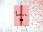 Red & Pink Favours Baby Shower Party Sign - Larosier Prints