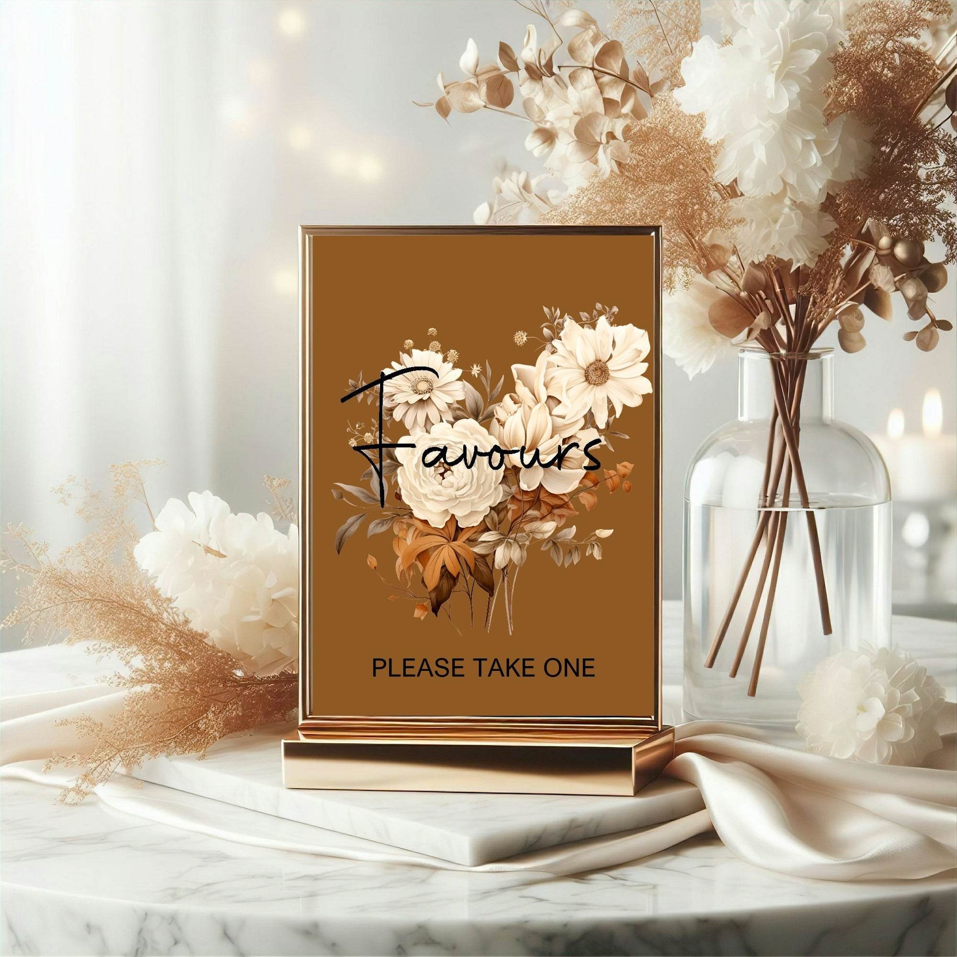 Vintage Favours Baby Shower Party Sign