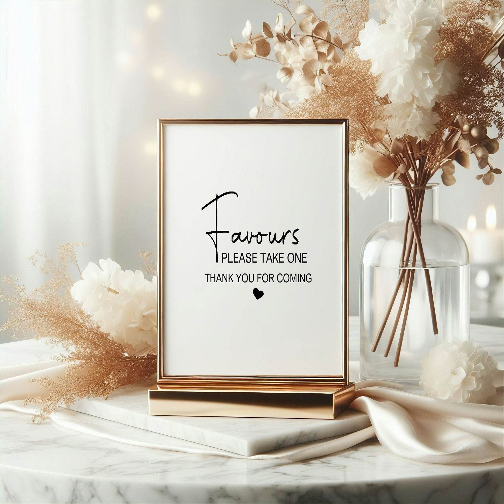 Minimalist Favours Baby Shower Party Sign | Black & White
