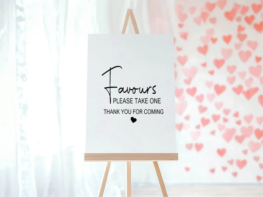 Minimalist Favours Baby Shower Party Sign | Black & White - Larosier Prints