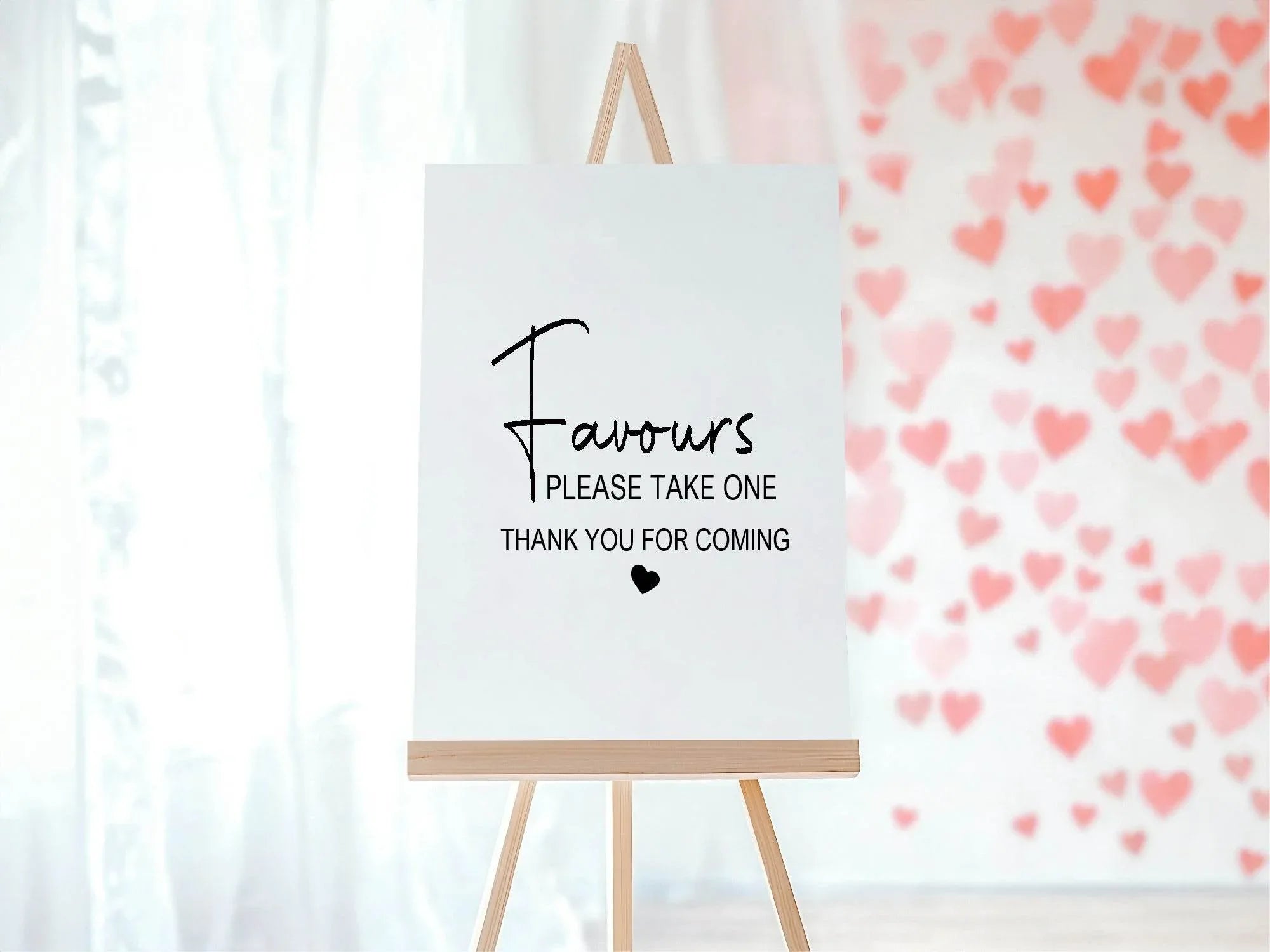 Minimalist Favours Baby Shower Party Sign | Black & White - Larosier Prints
