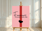 Red & Pink Favours Baby Shower Party Sign - Larosier Prints