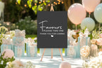 Minimalist Noir Favours Baby Shower Party Sign - Larosier Prints