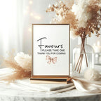 Bows Favours Baby Shower Party Sign - Larosier Prints