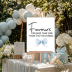 Bows Favours Baby Shower Party Sign - Larosier Prints