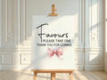 Bows Favours Baby Shower Party Sign - Larosier Prints