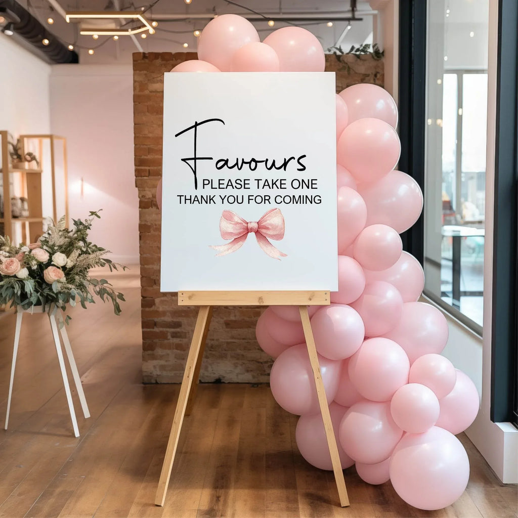 Bows Favours Baby Shower Party Sign - Larosier Prints