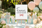 Bows Favours Baby Shower Party Sign - Larosier Prints