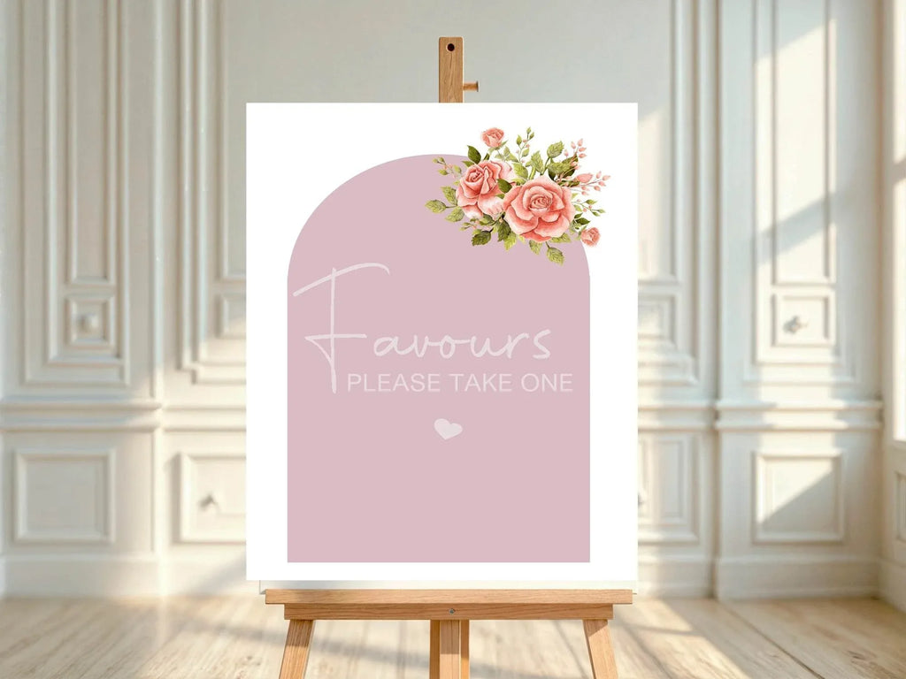Baby In Bloom Favours Baby Shower Party Sign - Larosier Prints