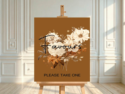 Vintage Favours Baby Shower Party Sign