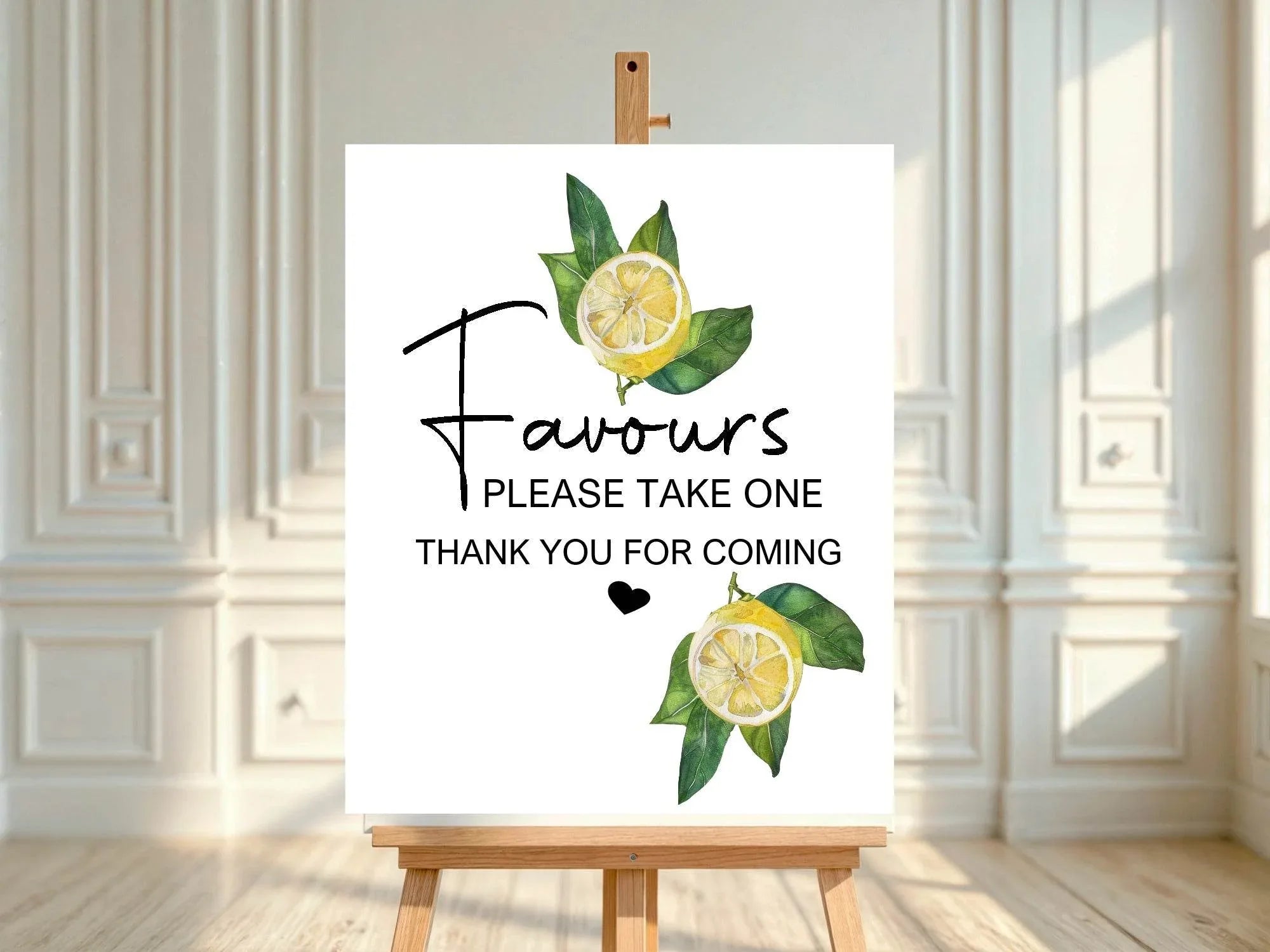 Lemon Tea Favours Baby Shower Party Sign - Larosier Prints