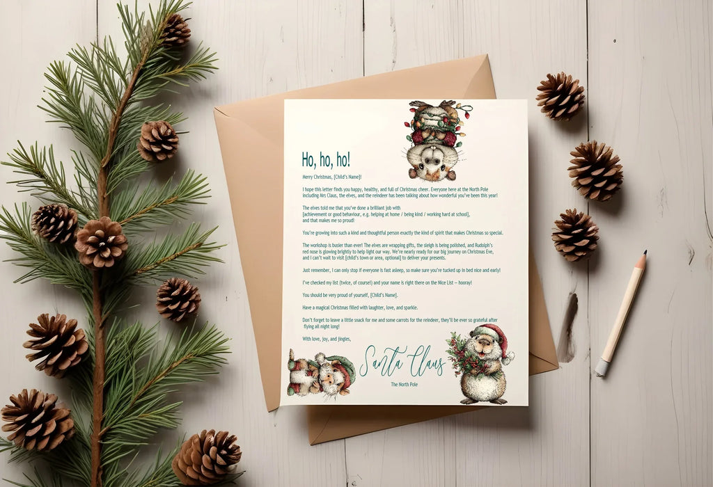 Christmas Capybara Letter to Santa Kit inc Personalised Forever Print - Larosier Prints