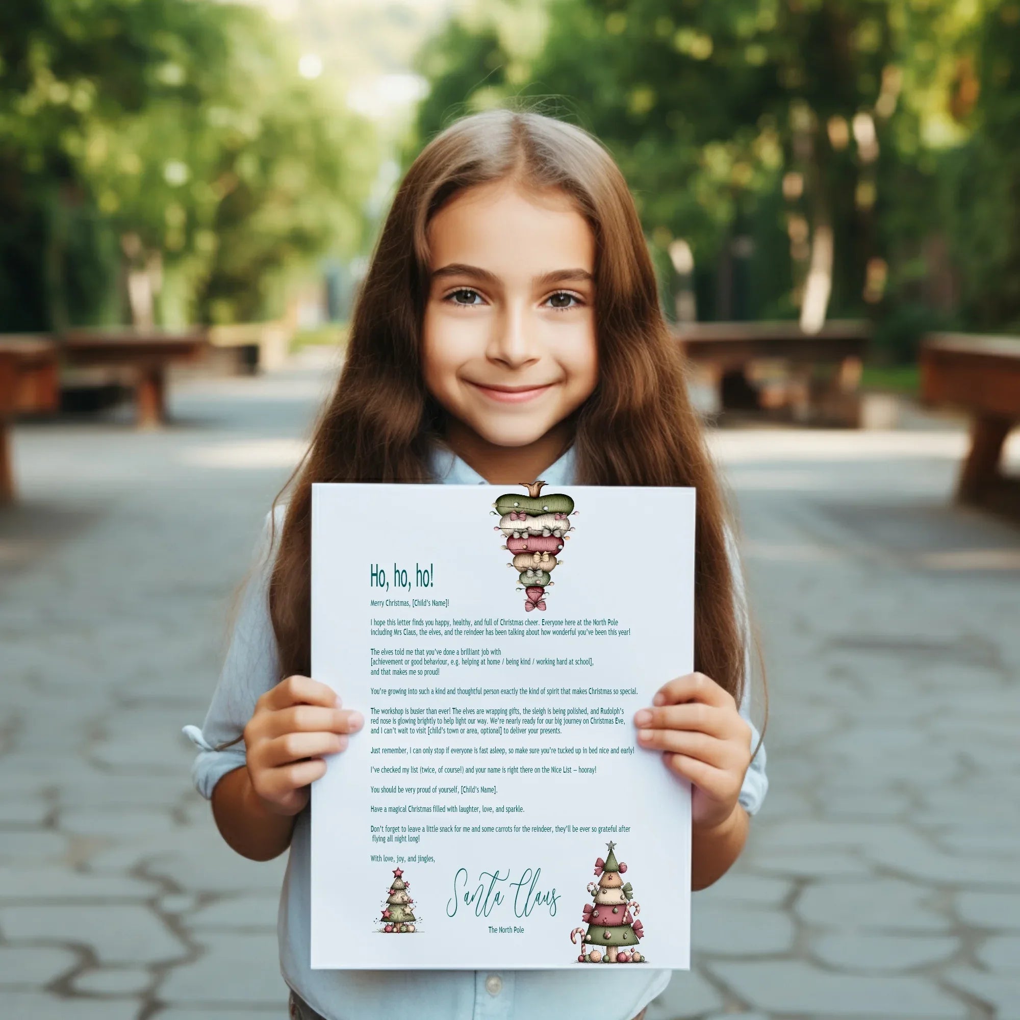 Christmas Tree Letter to Santa Kit inc Personalised Forever Print - Larosier Prints
