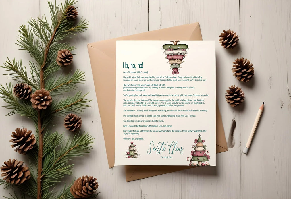 Christmas Tree Letter to Santa Kit inc Personalised Forever Print - Larosier Prints