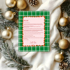 Christmas Green Check Letter to Santa Kit inc Personalised Forever Print - Larosier Prints