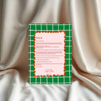 Christmas Green Check Letter to Santa Kit inc Personalised Forever Print - Larosier Prints