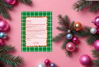 Christmas Green Check Letter to Santa Kit inc Personalised Forever Print - Larosier Prints