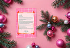 Christmas Pink Check Letter to Santa Kit inc Personalised Forever Print - Larosier Prints