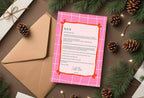 Christmas Pink Check Letter to Santa Kit inc Personalised Forever Print - Larosier Prints