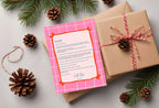Christmas Pink Check Letter to Santa Kit inc Personalised Forever Print - Larosier Prints