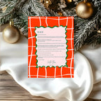 Christmas Red Check Letter to Santa Kit inc Personalised Forever Print - Larosier Prints