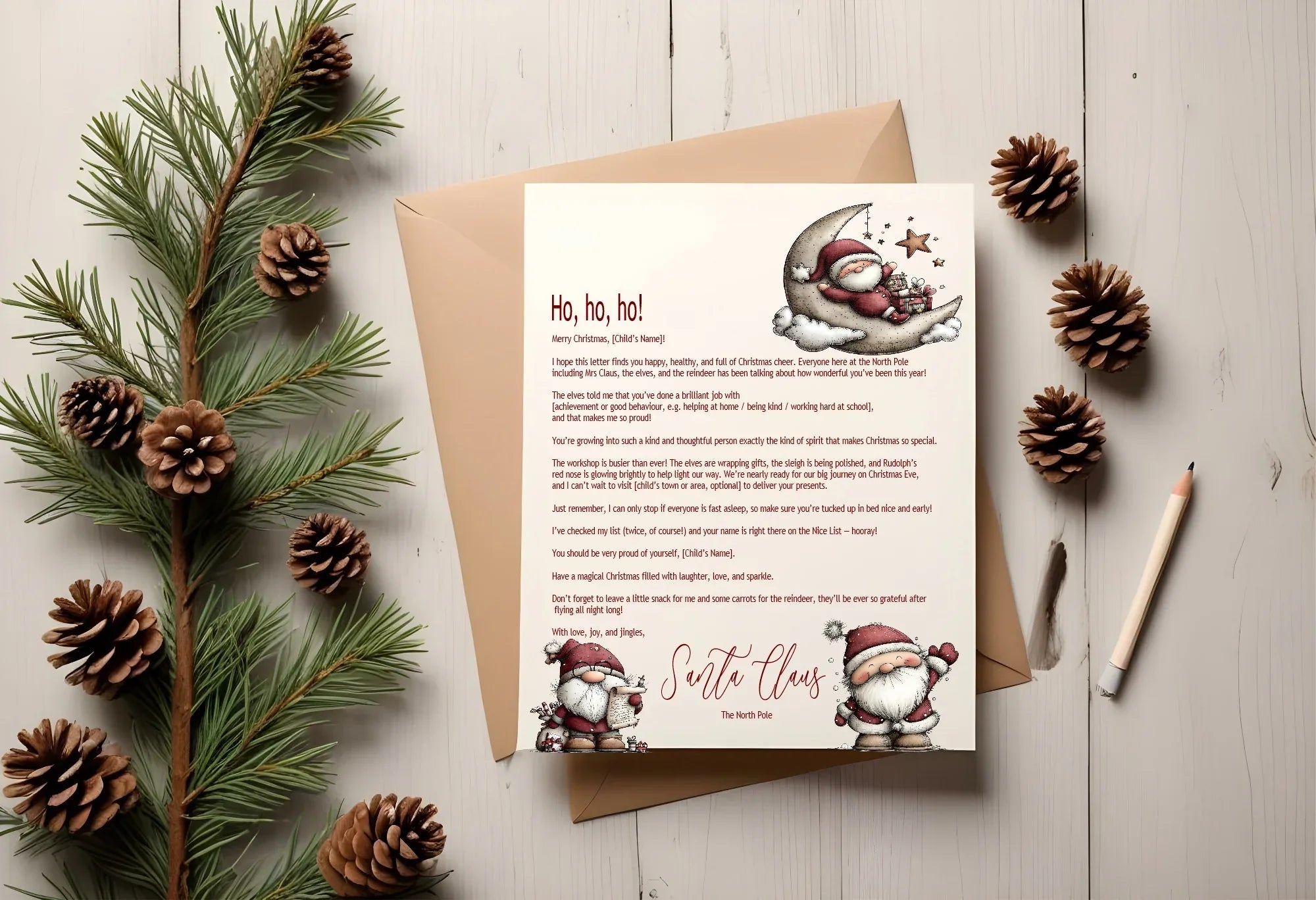 Christmas Santa Letter to Santa Kit inc Personalised Forever Print - Larosier Prints