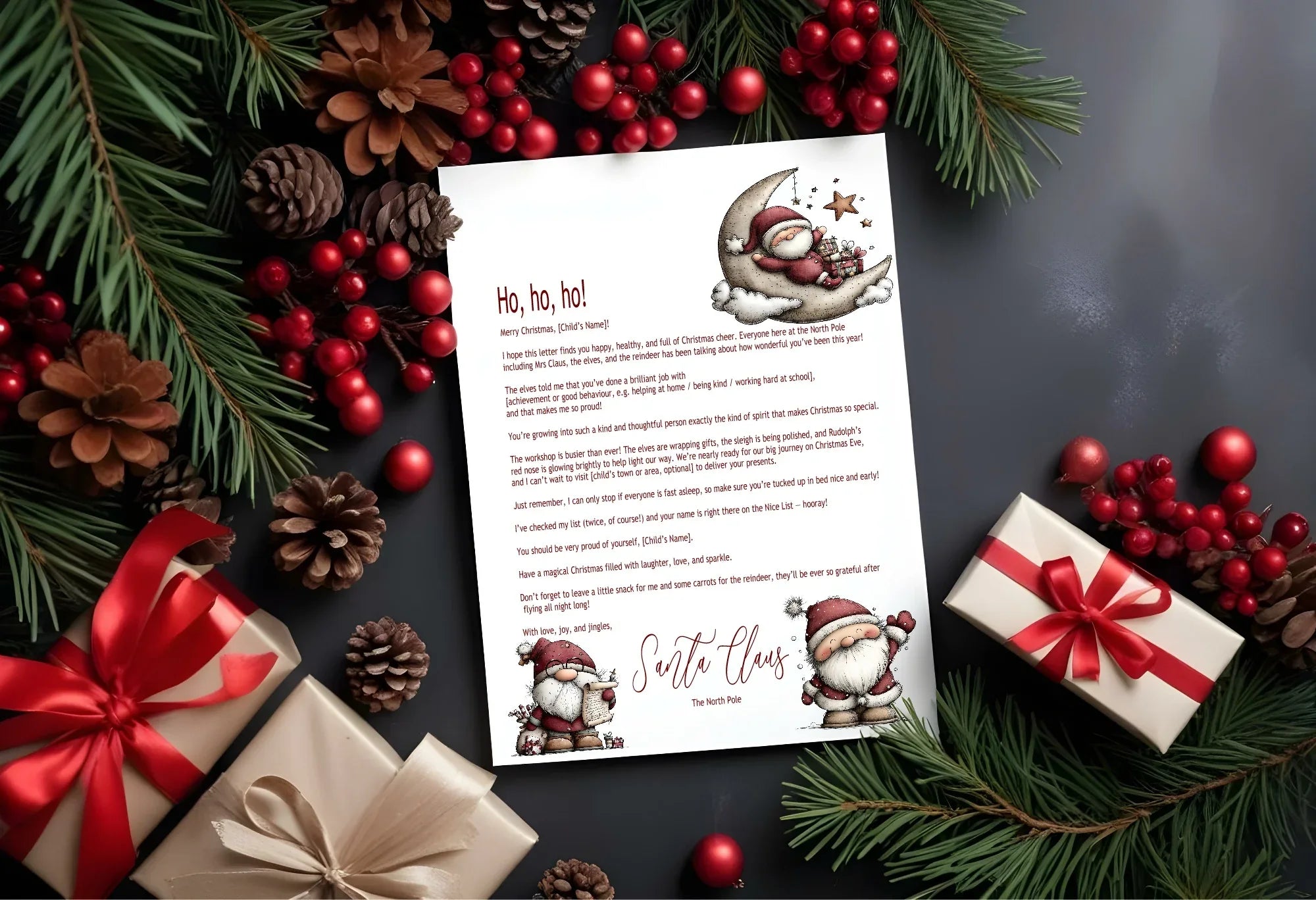 Christmas Santa Letter to Santa Kit inc Personalised Forever Print - Larosier Prints