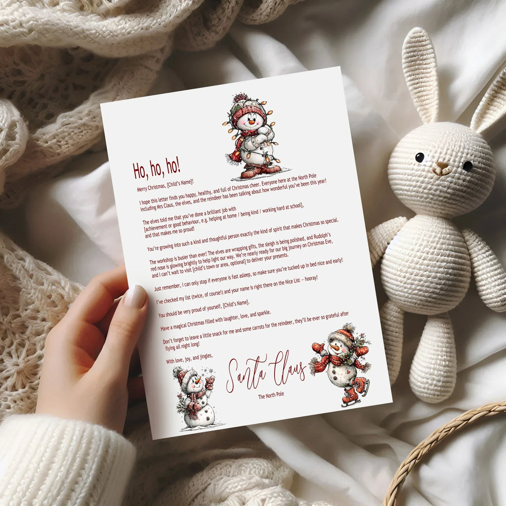 Christmas Snowman Letter to Santa Kit inc Personalised Forever Print - Larosier Prints