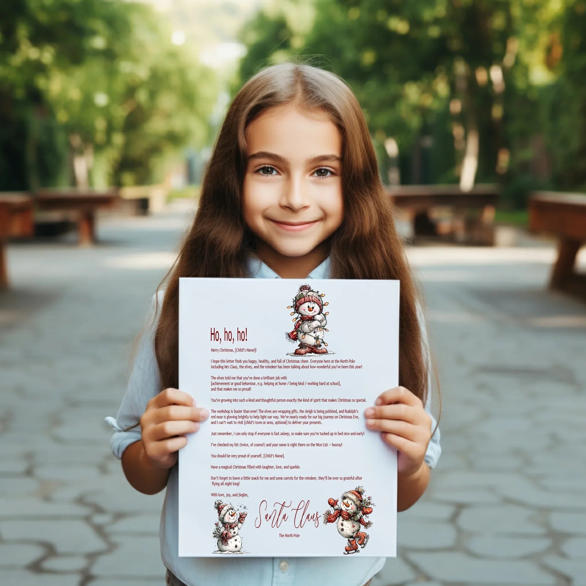 Christmas Snowman Letter to Santa Kit inc Personalised Forever Print - Larosier Prints