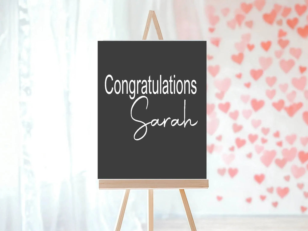 Minimalist Noir Congratulations Party Sign - Larosier Prints