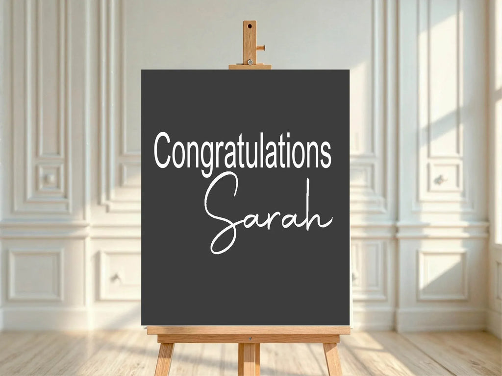 Minimalist Noir Congratulations Party Sign - Larosier Prints