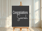 Minimalist Noir Congratulations Party Sign - Larosier Prints