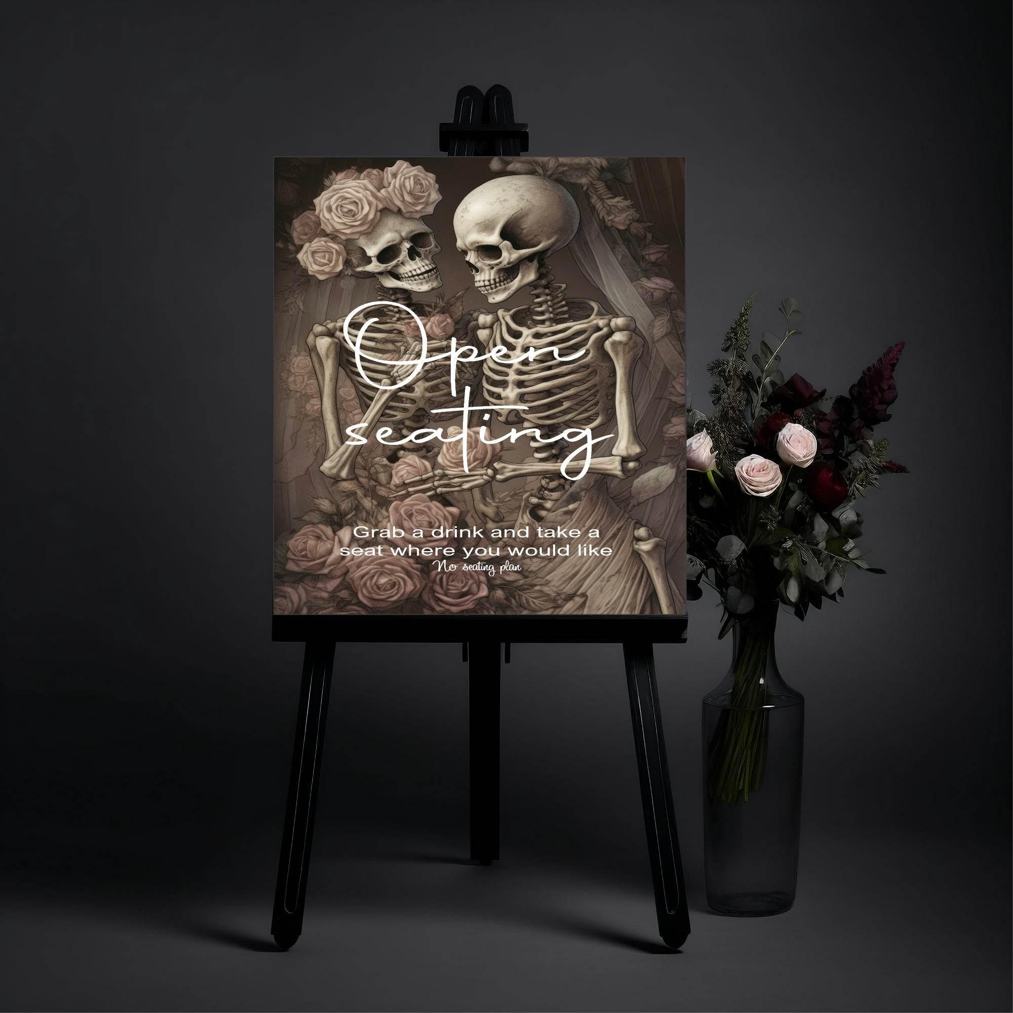 Gothic Open Seating Wedding Party Sign - Larosier Prints