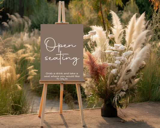 Earth Open Seating Wedding Party Sign
