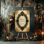 Lace Oval Frame Romantic Literature Wedding Open Seating Sign