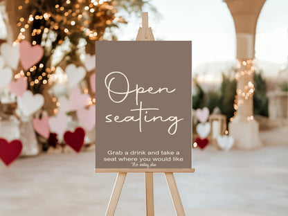 Earth Open Seating Wedding Party Sign