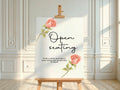 Pink Rose Open Seating Wedding Party Sign - Larosier Prints