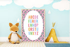 Pink Football Alphabet Poster | Educational Wall Art