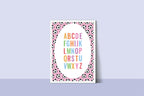 Pink Football Alphabet Poster | Educational Wall Art