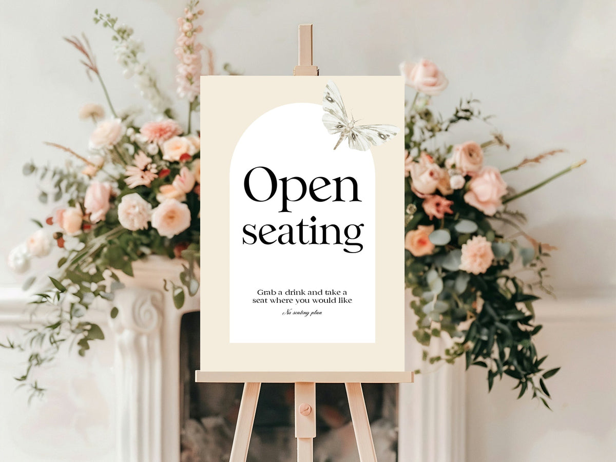 Dark Romance Vintage Moth open seating sign alternative view