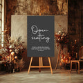 Minimalist Noir Open Seating Wedding Party Sign - Larosier Prints