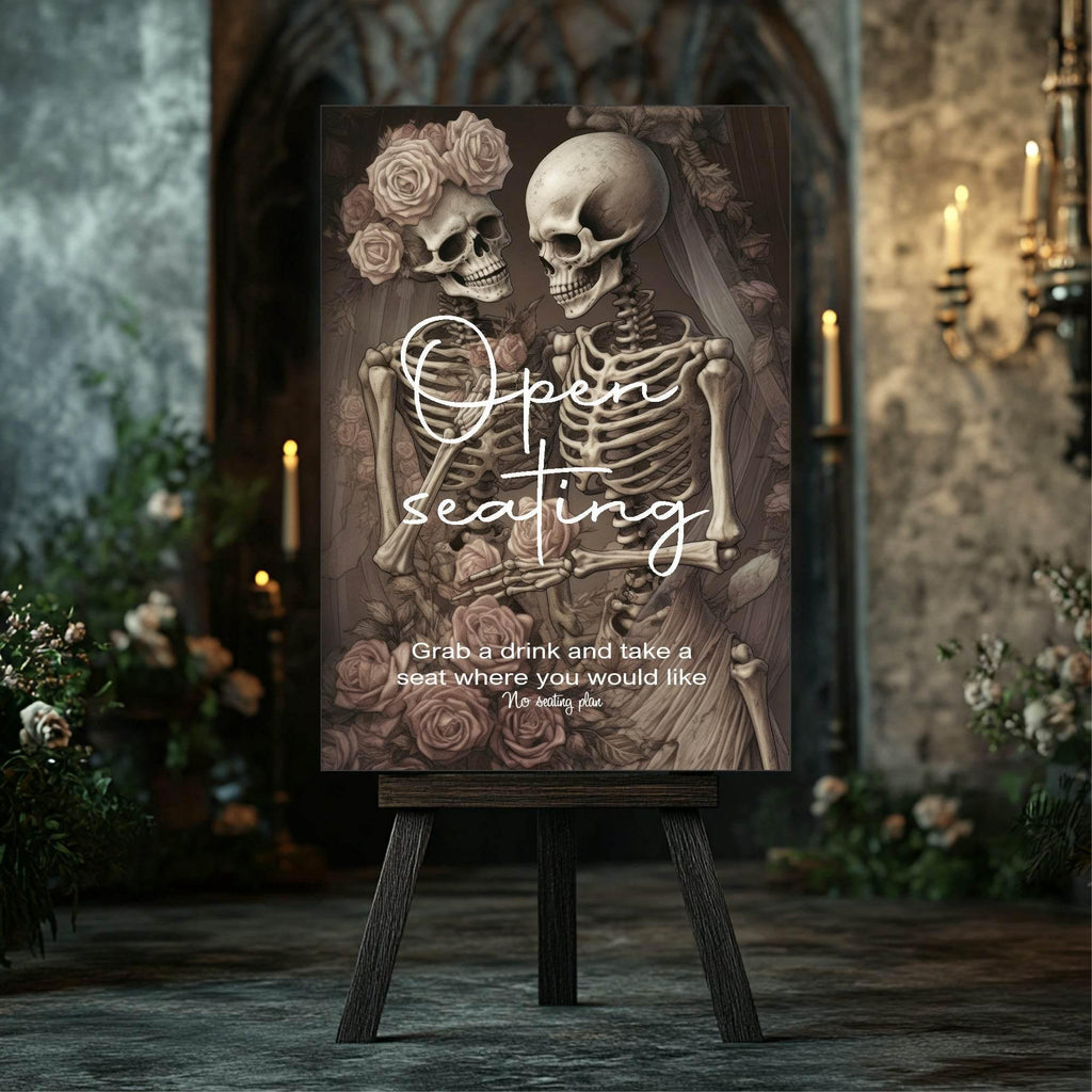 Gothic Open Seating Wedding Party Sign - Larosier Prints