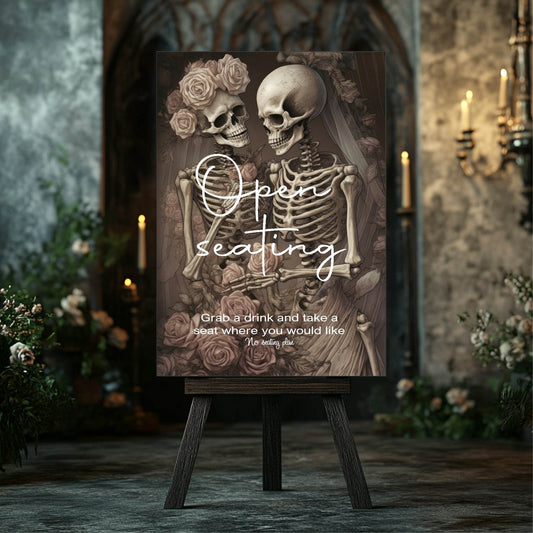 Gothic Open Seating Wedding Party Sign