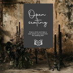 Gothic Open Seating Wedding Sign | Alternative Wedding Decor