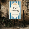 Blue Celestial wedding open seating sign