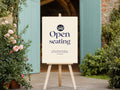 Celestial Swan wedding open seating sign