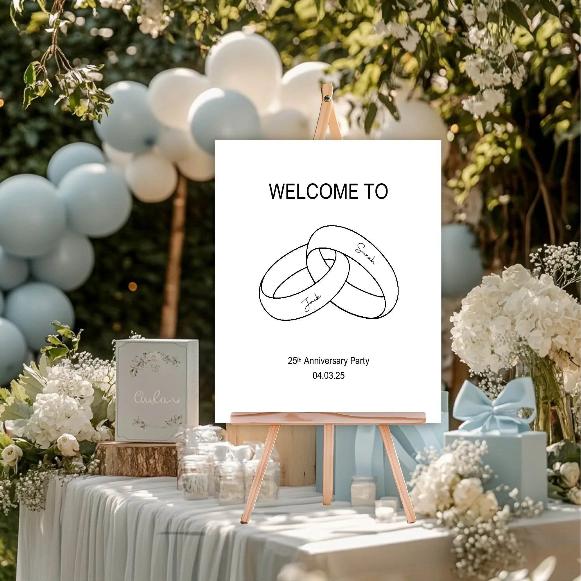 Wedding Bands Anniversary Party Sign - Larosier Prints