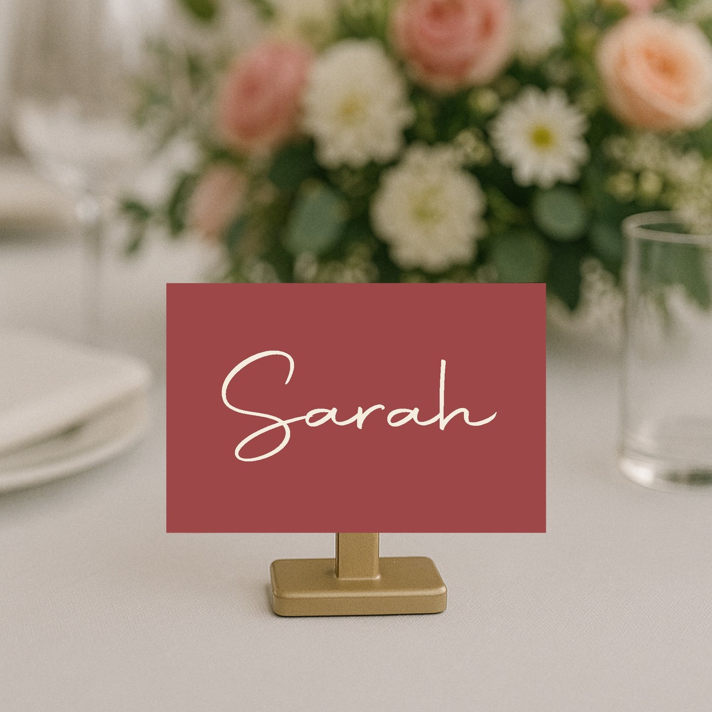 Rosewood Wedding Place Cards | Pack of 10 | Flat Design