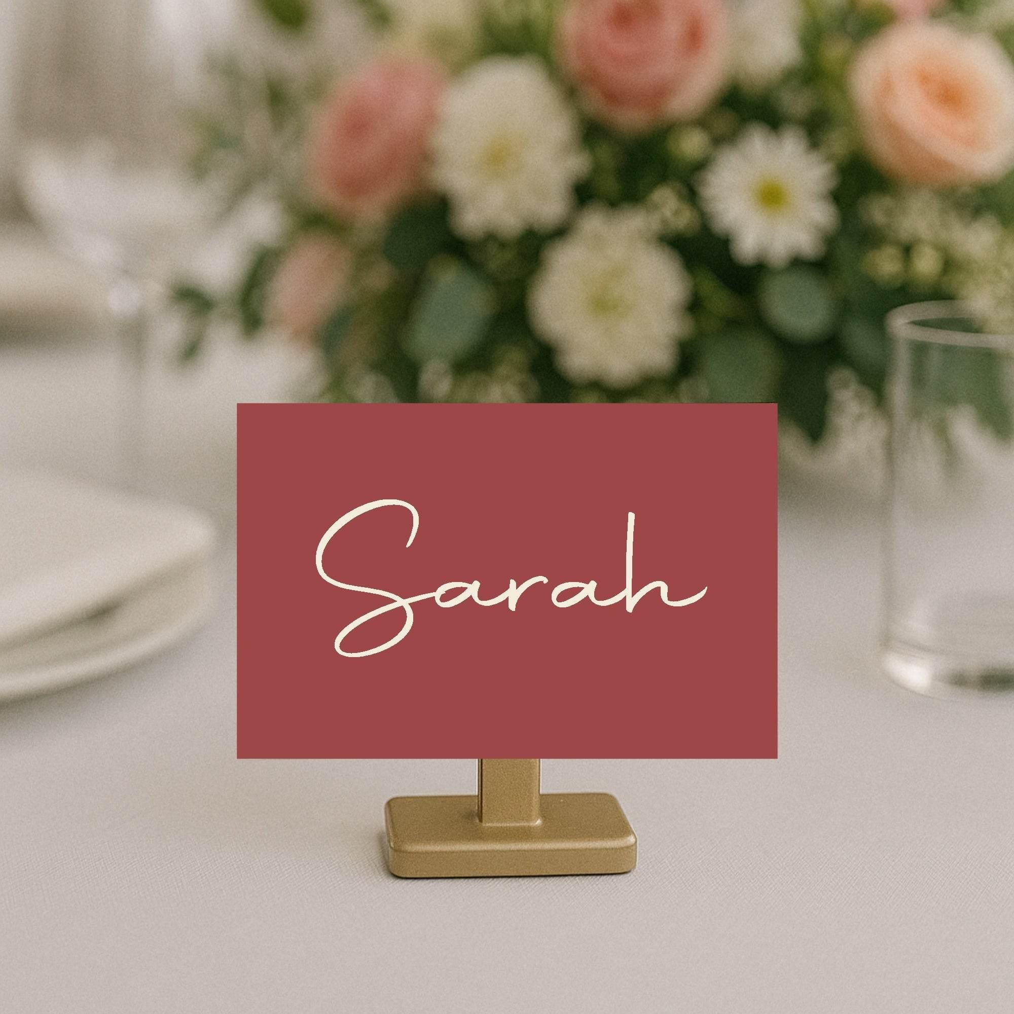 Rosewood Wedding Place Cards | Pack of 10 | Flat Design - Larosier Prints