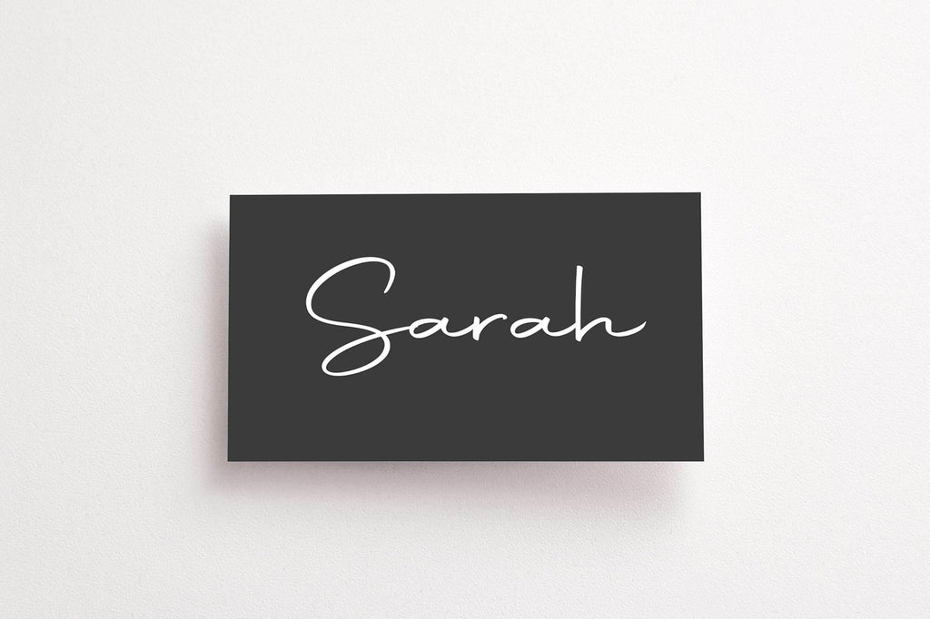 Minimalist Noir Wedding Place Cards | Pack of 10 | Flat Design - Larosier Prints